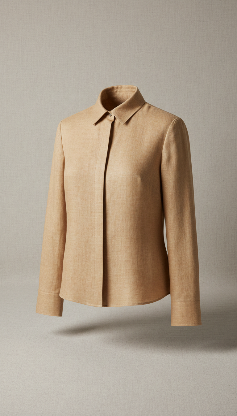 Tailored everyday look in warm neutrals