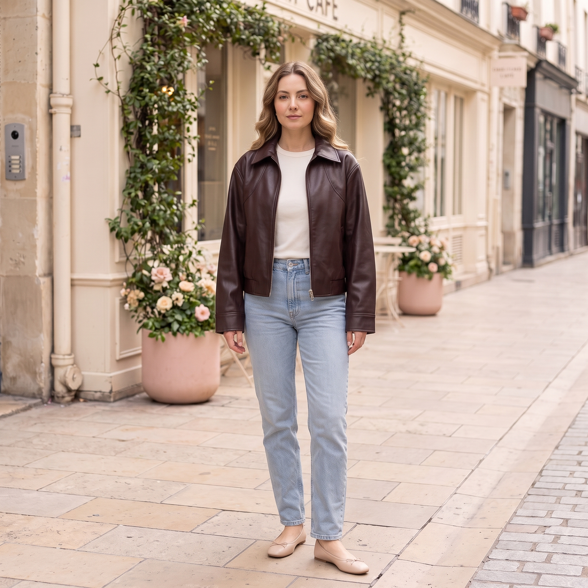 Women's Faux Leather Jacket — Burgundy Styles - Wine red 1